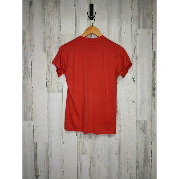 Vintage 80s Hanes "Hamtown" Red Single Stich Graphic Tee / Size S / Made in USA - Picture 2 of 5